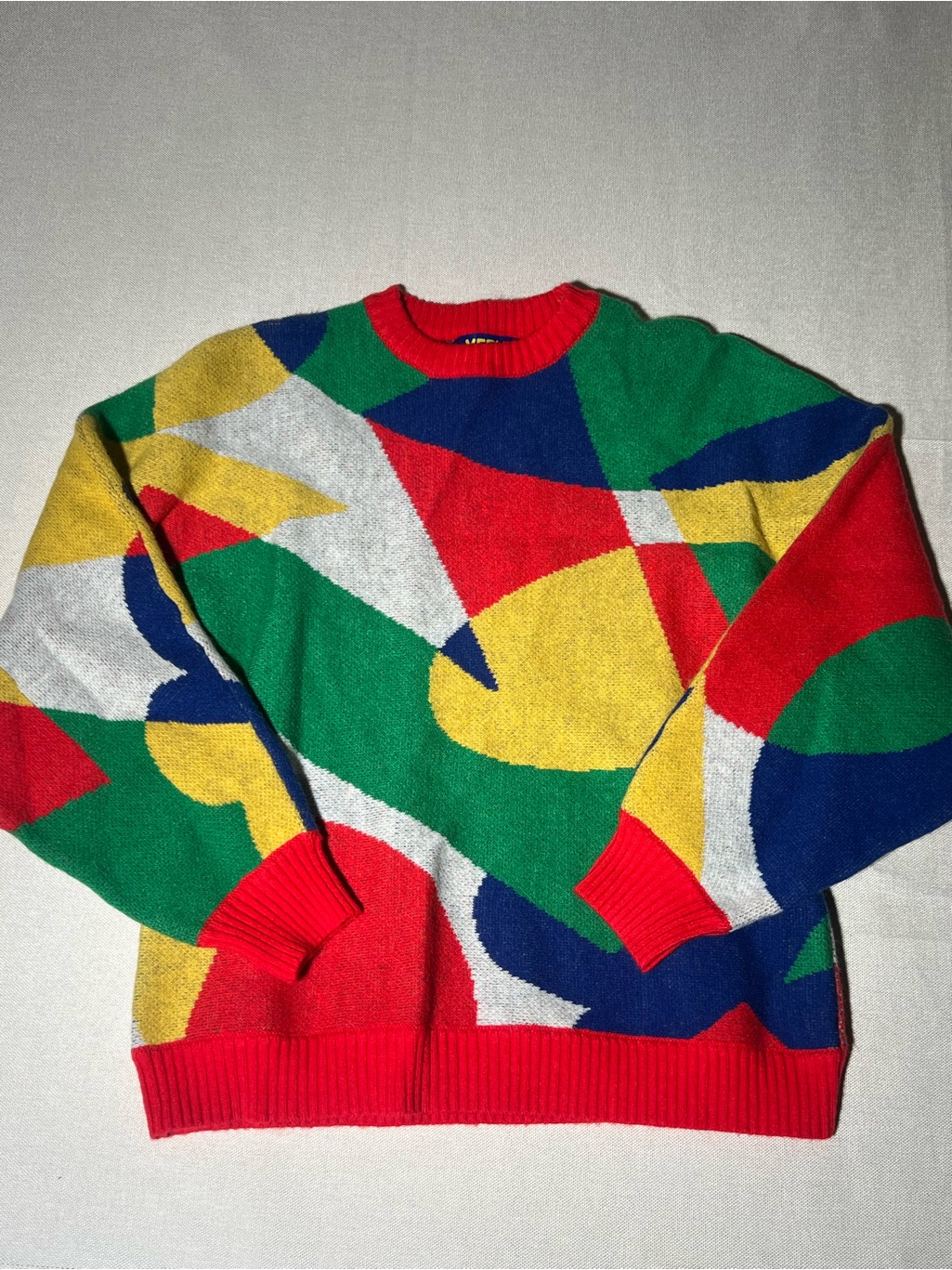 Very Cool Limited Editiongeometric Crewneck Sweater In Red, Green, Yellow & Blue — image 4 of 8